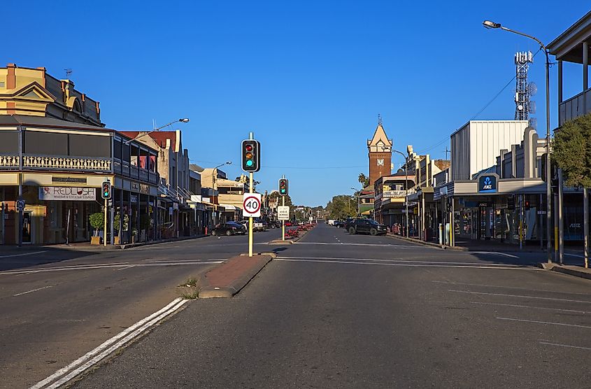 Argent Street in the historic mining town of Broken Hill, New South Wales.