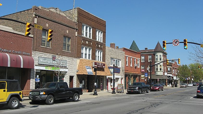 View of downtown Whiting in Indiana.