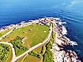 Aerial view of the Beavertail State Park, Rhode Island.